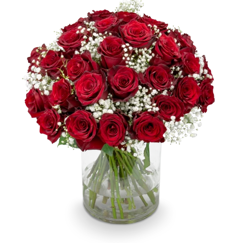 Kytice rudých růží